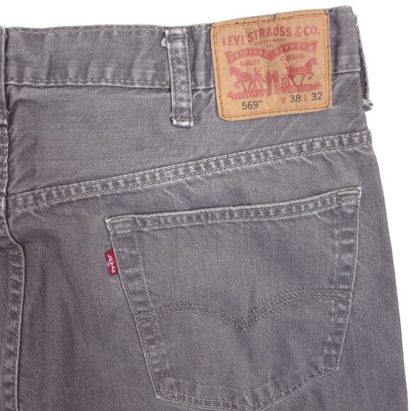 Levi's 569 Jeans Mens 38x29 Gray Loose Straight Fit Minimalist American Workwear - Picture 8 of 8